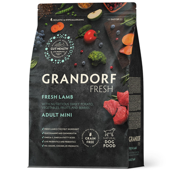 Сухой корм GRANDORF FRESH DOG Lamb MINI, ягненок с бататом для собак мелких пород, чувствительное пищеварение, склонность к аллергии 1кг