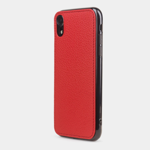 Чехол-накладка для iPhone XR из натуральной кожи теленка, красного цвета
