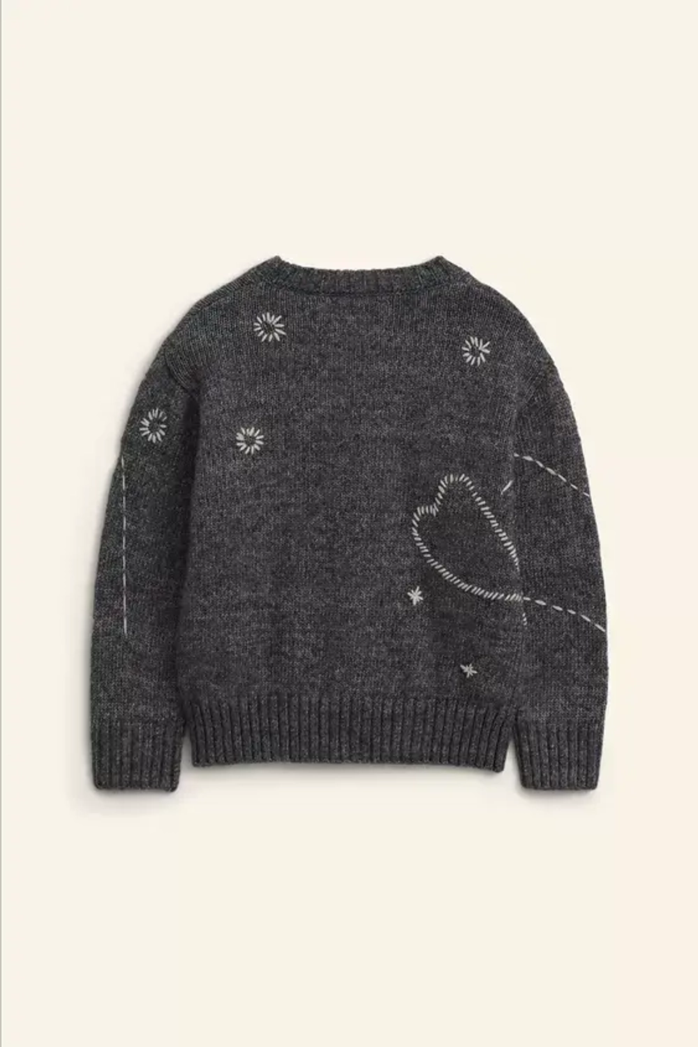 ZARA ШЕРСТЯНОЙ ВЯЗАНЫЙ КАРДИГАН С ЦВЕТОЧНОЙ ВЫШИВКОЙ - LIMITED EDITION, СЕРЫЙ