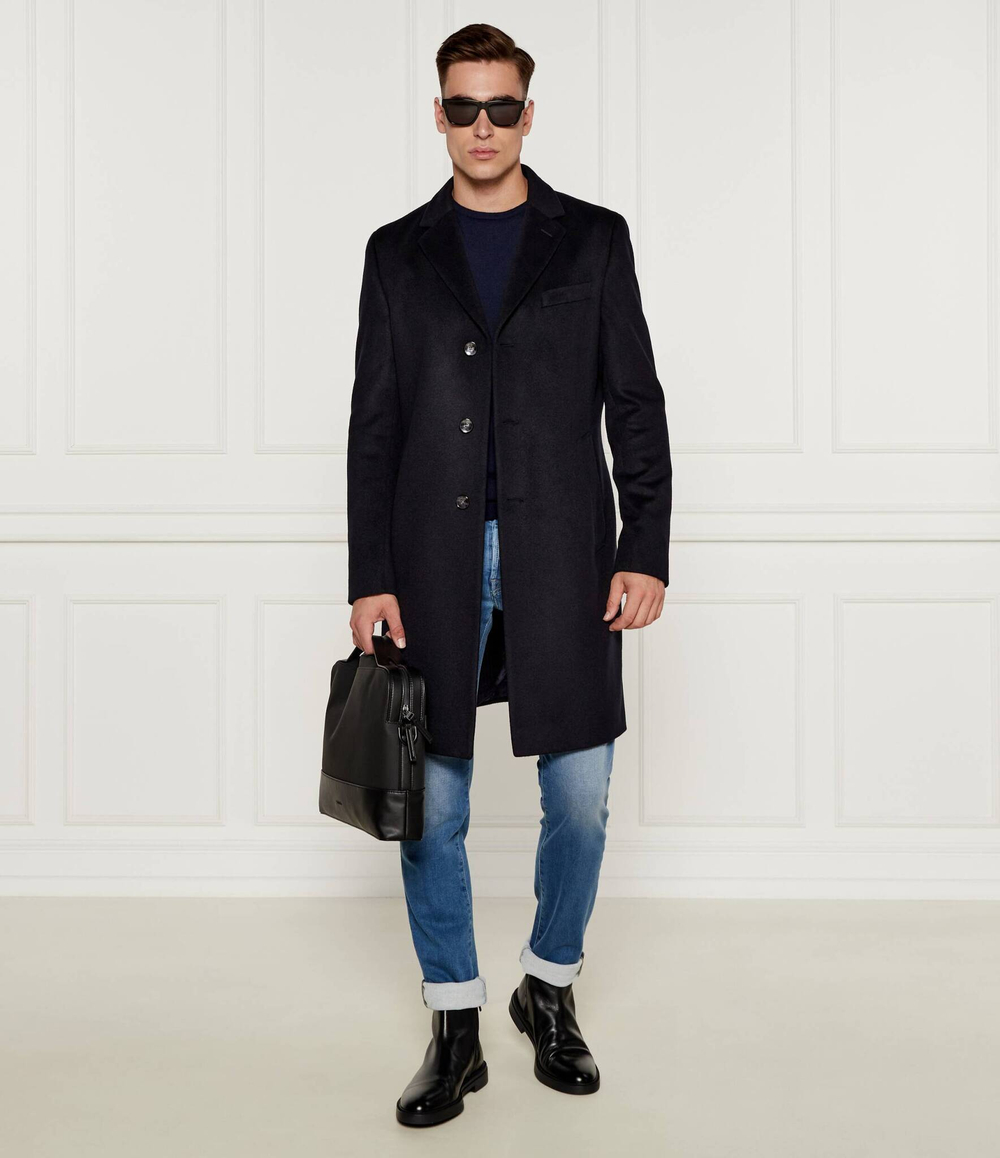 Хлопковое пальто Hyde BOSS BLACK - темно-синий(50525739)