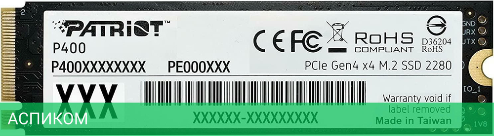 SSD диск Patriot M.2 1.0Tb P400 (P400P1TBM28H)