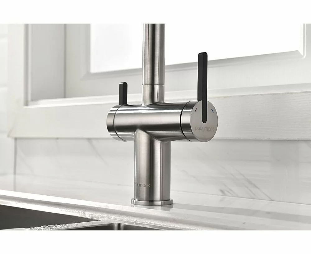 Смеситель для кухни Paulmark Gravity Gr213888-BS нержавеющая сталь