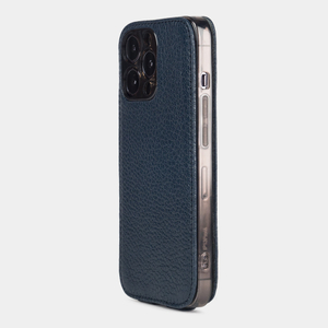 Чехол для iPhone 14 Pro Max из кожи козы, синего цвета