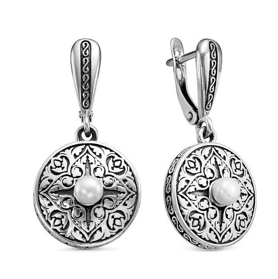 Православные серьги с жемчужиной