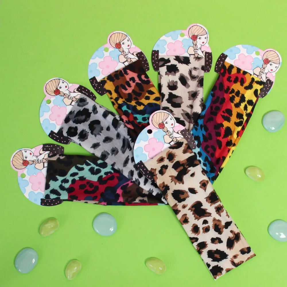 Повязка на голову «Britney Room», принт леопард, микс 4 цвета 20*7см