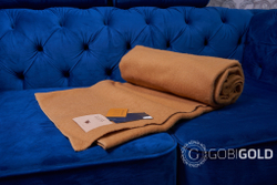 Одеяло тканое из шерсти мериноса LUX (овечья шерсть) ERDENET 150x200 см. - камэл