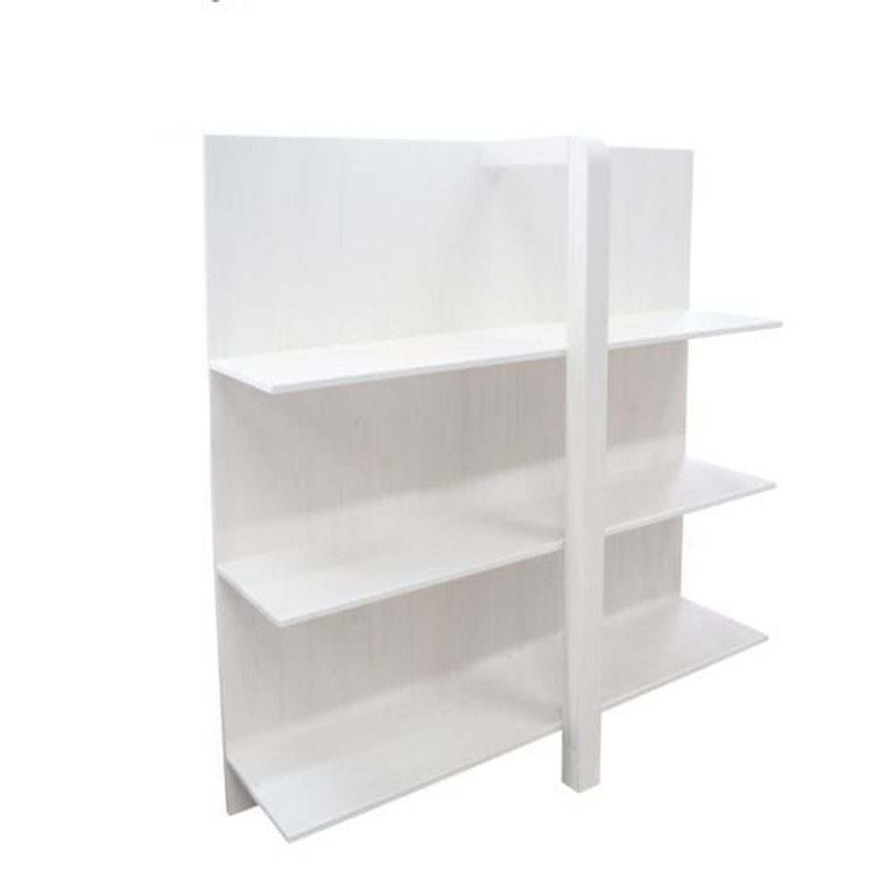 Стеллаж деревянный 3 полки Мадейра 104х32х112 см из массива сосны, белый