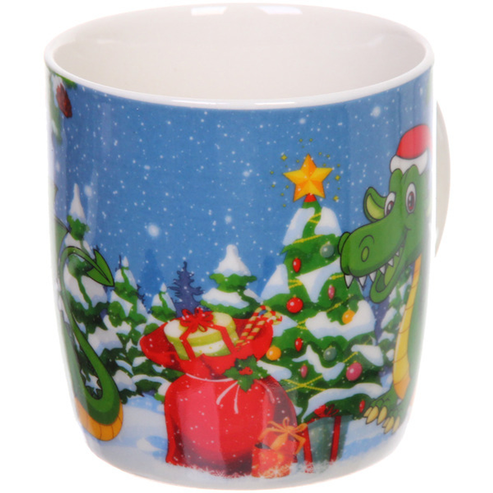 Кружка керамическая 370мл «Дракоша» с ложкой в подарочной коробке