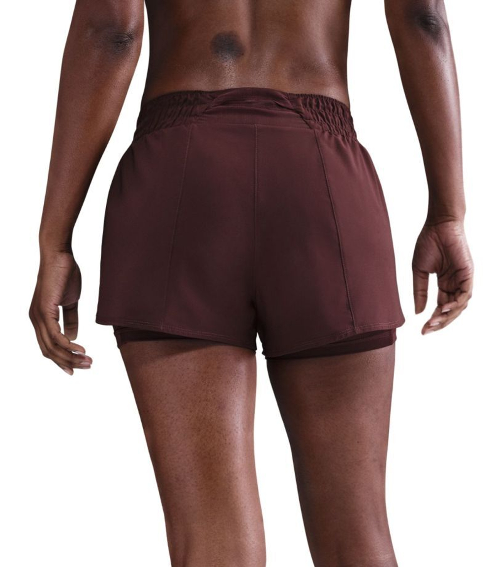 Женские Шорты теннисные Nike Dri-Fit One 2-in-1 - burgundy crush/reflective silver