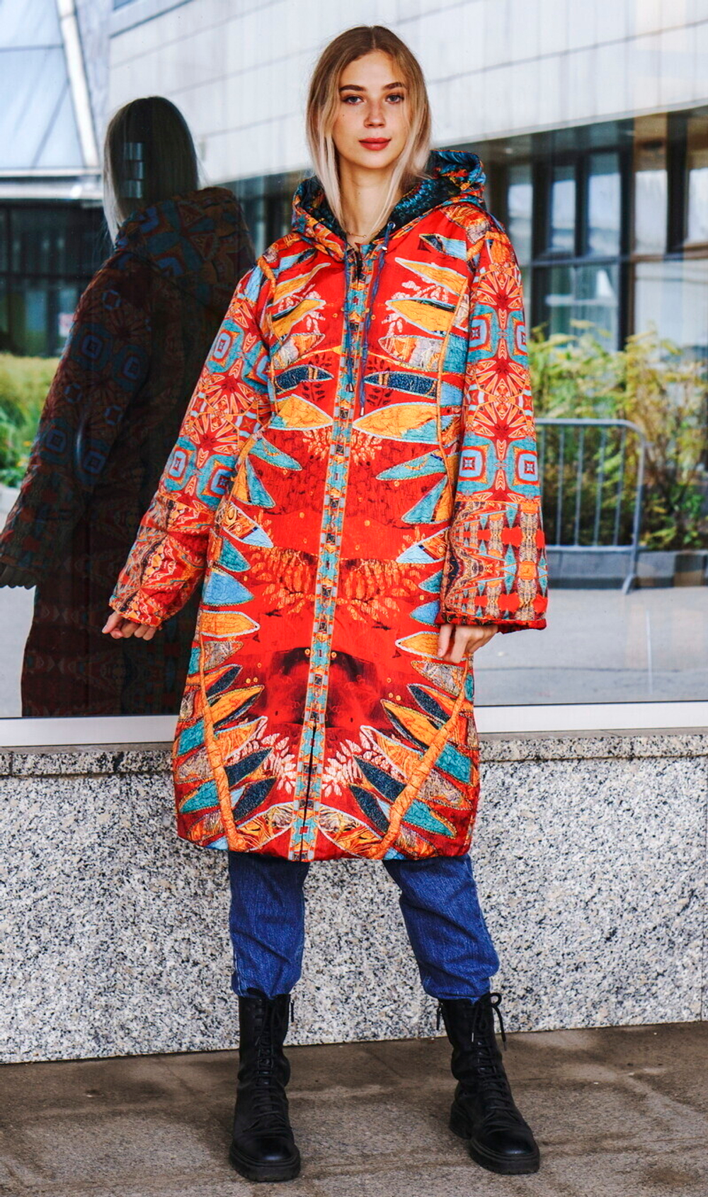 Двустороннее пальто-парка