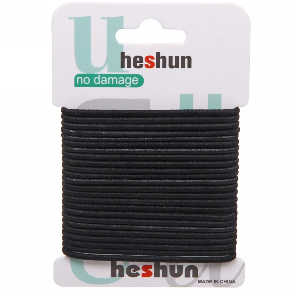 Резинки для волос 24шт на блистере «Your Style», цвет черный, d-4,6см