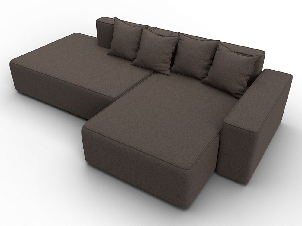 Диван угловой Лига-079 угол правый РОГОЖКА Амур 05 коричневый