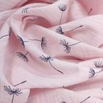 Муслин двухслойный "Одуванчики на нежном розовом"