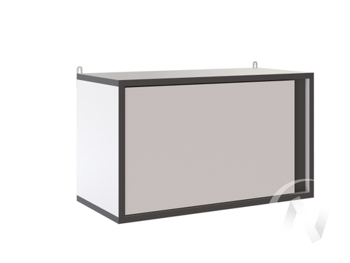 Полка навесная закрытая Подростковая Асцелла (белый/графит серый)