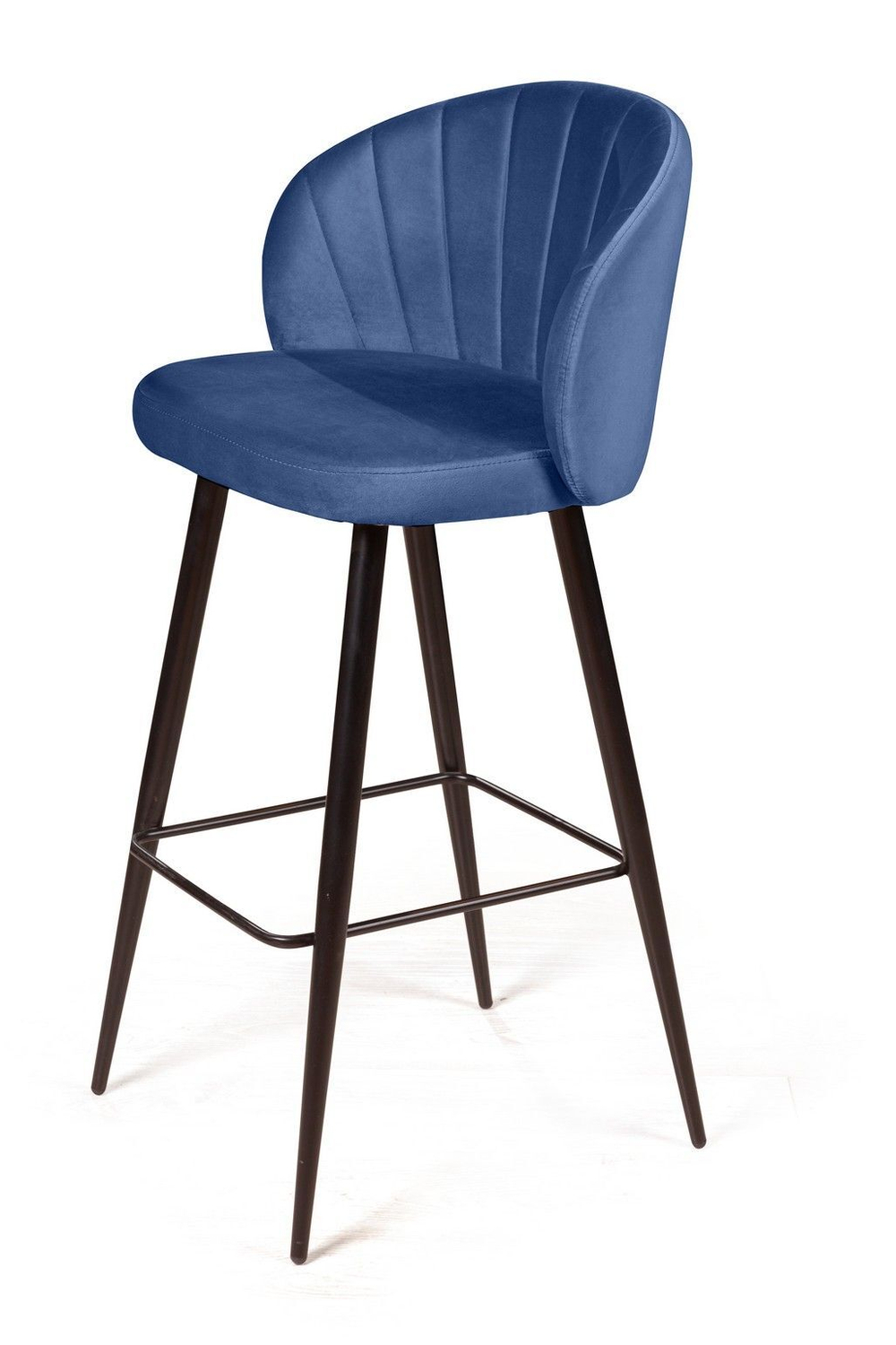 Стул полубарный Mont Blanc, бархат синий 29 / черный конус