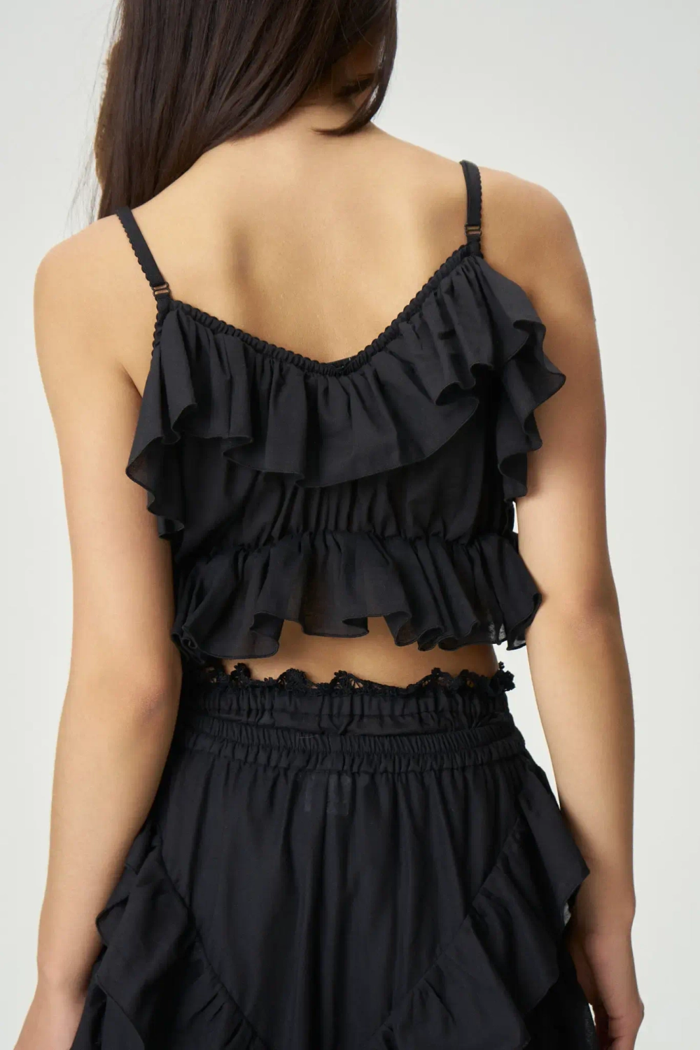 Топ Джипси на пуговицах черный