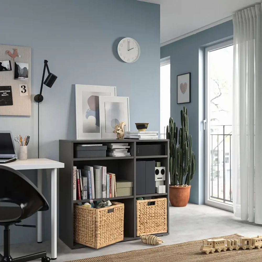 Книжный шкаф  - VIHALS IKEA/ ВИХАЛС ИКЕА,95х37х90 см,  черный