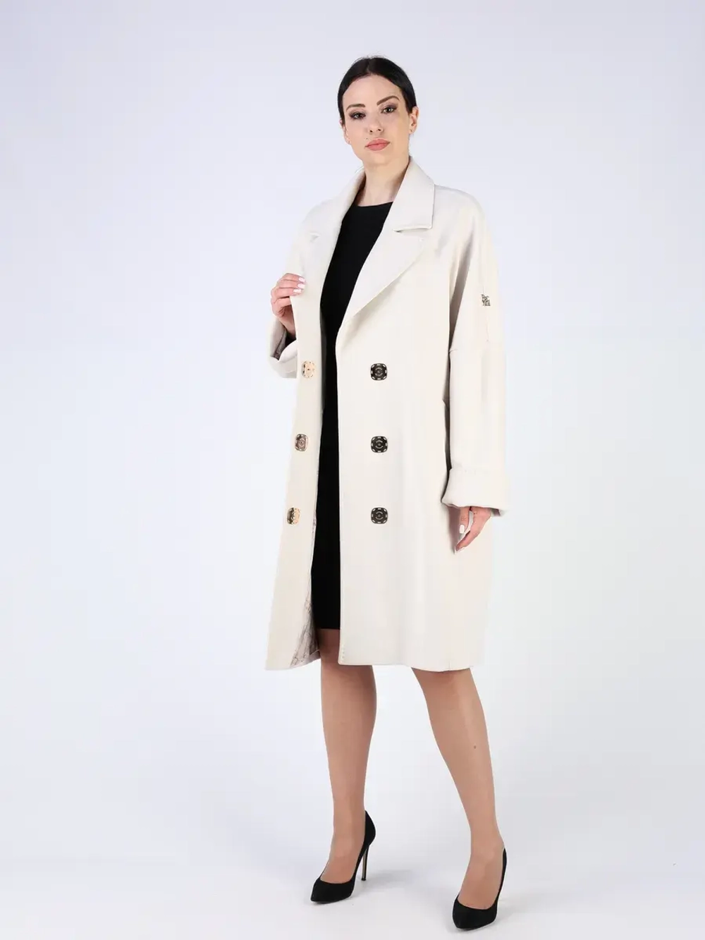 Пальто демисезонное оверсайз с поясом