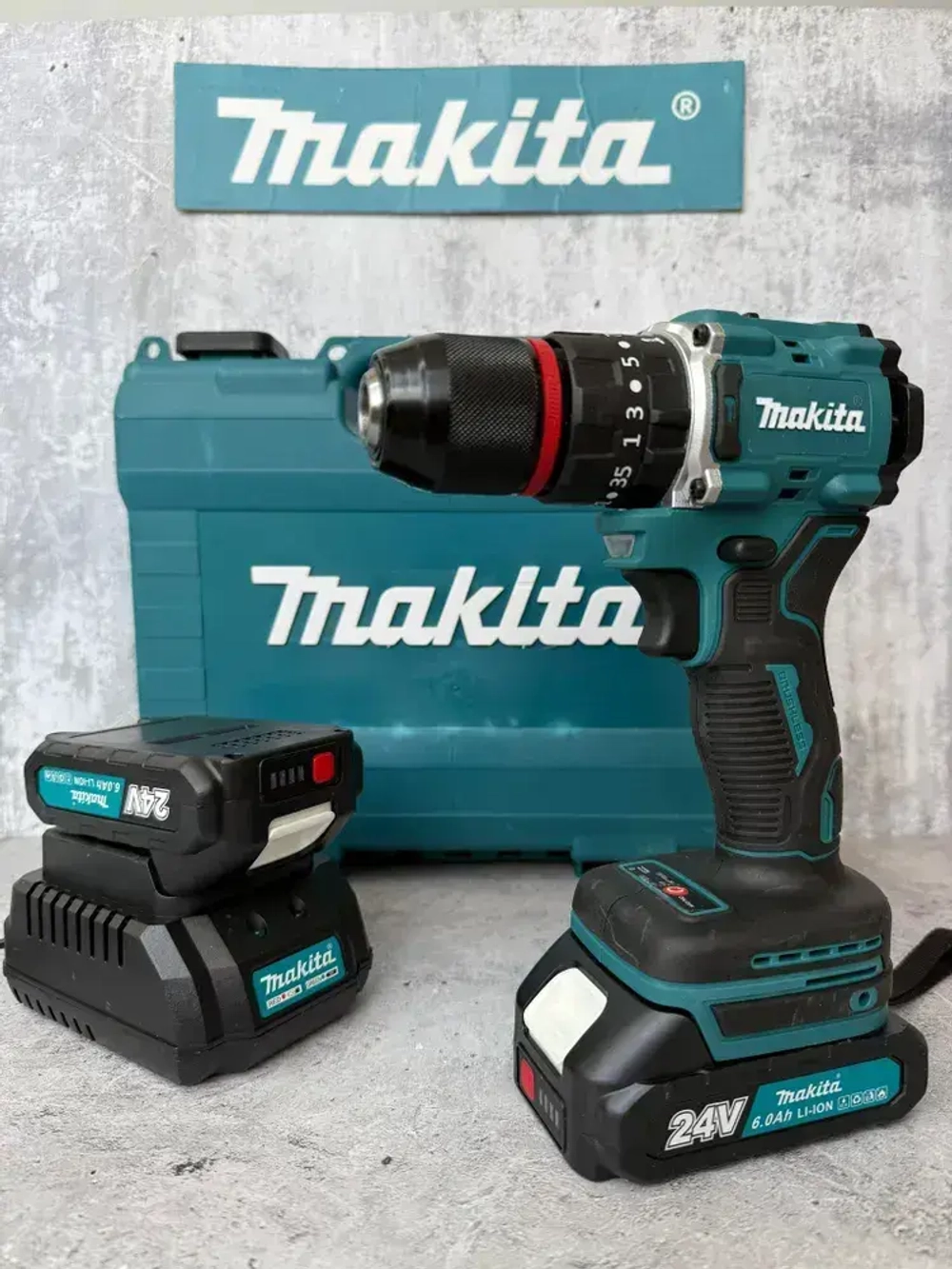 Makita DDF021CD201 УСИЛЕННЫЙ шуруповёрт ударный бесщёточный в противоударном кейсе, 2 АКБ, 24V, 6.0 Ач