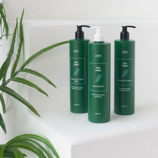 Laros Beauty Tea Tree Комплект "Тонус и Свежесть 3" (шампунь+кондиционер+пилинг по 300мл)
