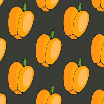 оранжевые перчики на чёрном фоне