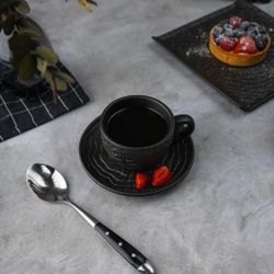 Кофейная пара 100 мл d 7 см h5,2 см Black Raw Wood P.L. Proff Cuisine [6]