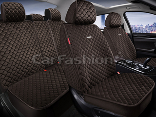 Накидки сидений ПОЛНЫЙ CarFashion (кт) -«POLO PLUS» 27341 -Велюр коричневый