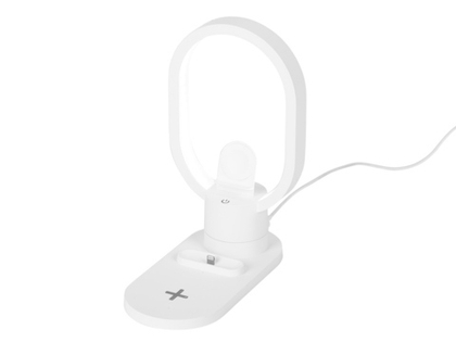 Беспроводная зарядная станция 4-в-1 «Portal» c лампой, 15 Вт (белый)