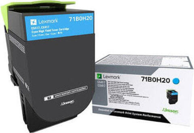 Lexmark 71B0H20 тонерный картридж Подлинный Голубой 1 шт