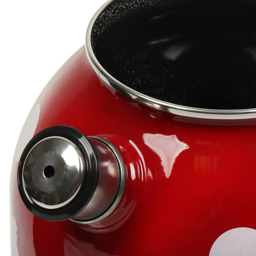 Чайник сталь, эмал, 3 л, свист, бел бол горох, руч консоль, Сиб товары, индукц, вишн, С2717.3ЯР*106