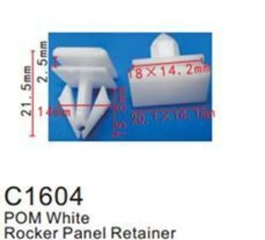 Клипса для крепления внутренней обшивки а/м Крайслер пластиковая (100шт/уп.) Forsage клипса C1604(Chrysler)