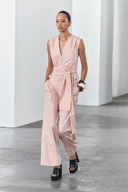 ZARA БРЮКИ WIDE LEG ИЗ ПОПЛИНА — ZW COLLECTION, ПАСТЕЛЬНО-РОЗОВЫЙ