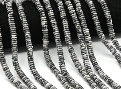 41403 Яшма серая диск гладкий 6*2мм, нить 19см