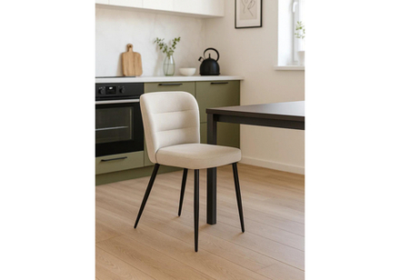 Стул на металлокаркасе Woodville Kilian light beige, black, ножки черные