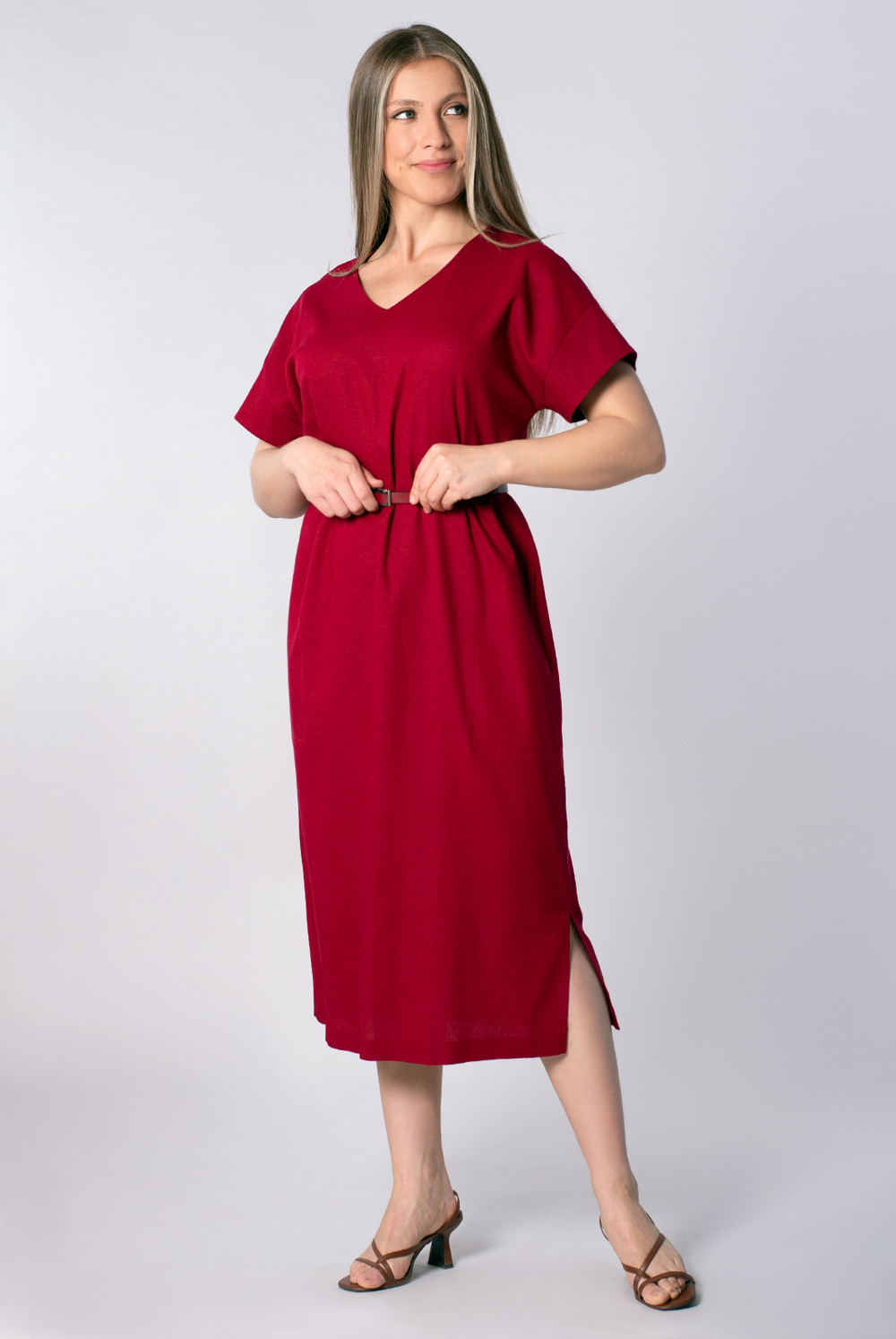 Платье женское 3991ЛП, бордовый #363Бор053991ЛП