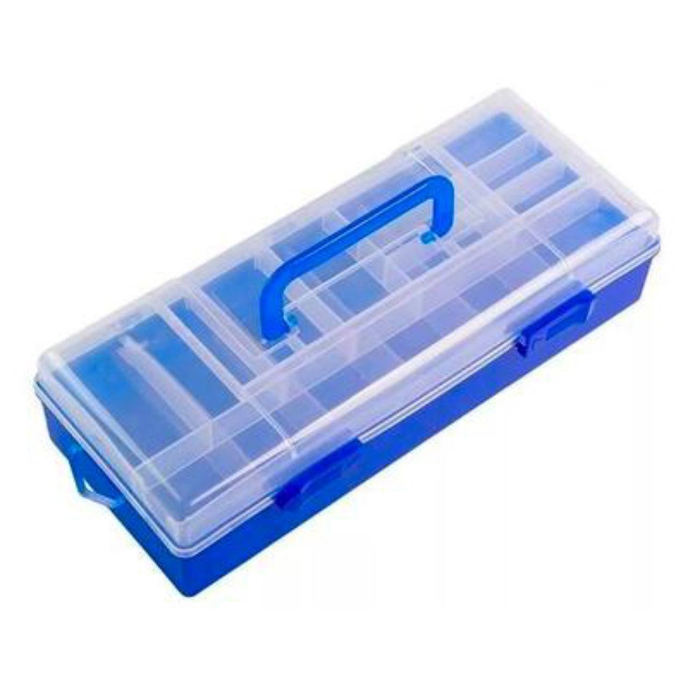 Коробка Синий средний для аксессуаров c ручкой （340*140*73）