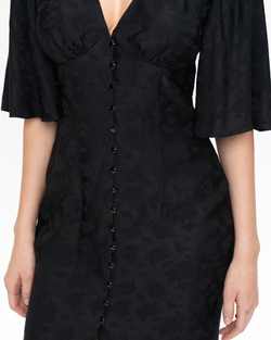 Платье миди из вискозы со струящимися рукавами