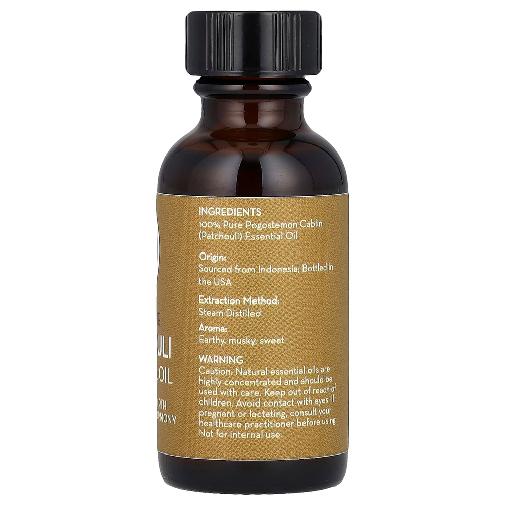 Pure Body Naturals, 100% чистое эфирное масло, пачули, 30 мл (1 жидк. унц.)