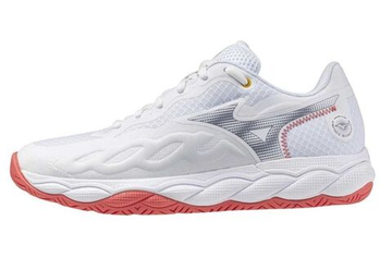 Женские теннисные кроссовки Mizuno Wave Enforce Court AC - white/blue granite/calypso core