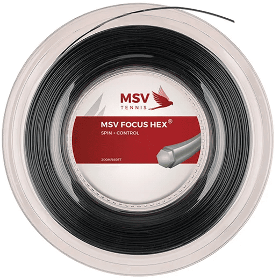 Теннисная струна MSV Focus HEX BK - 1.23 Reel (200м), арт. 4857