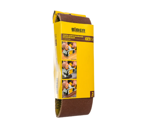 БИБЕР 70333 Лента Бесконечная для ленточно-шлиф машин (уп зшт) 75х457 мм Р80
