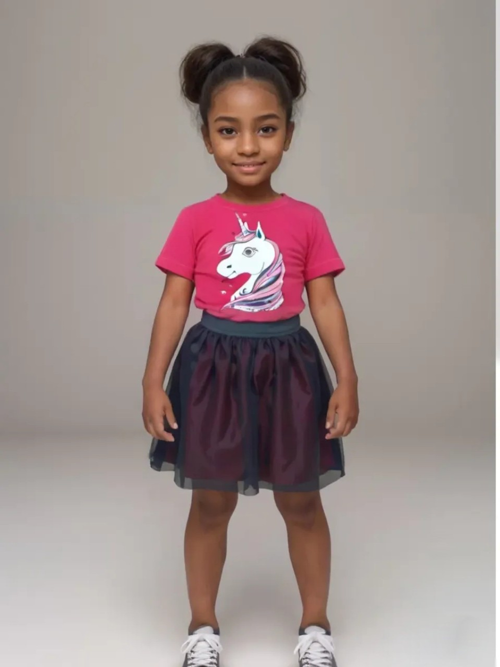 1120 Юбка детская кулирка/фатин бордо/черный  (64-68)