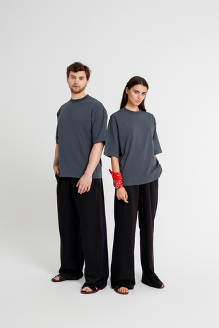 Футболка oversize серая