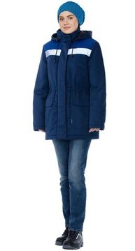 Куртка зимняя женская "Бригада" NEW (т.синий/василек)