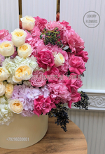 Композиция в шляпной коробке Purple sunset