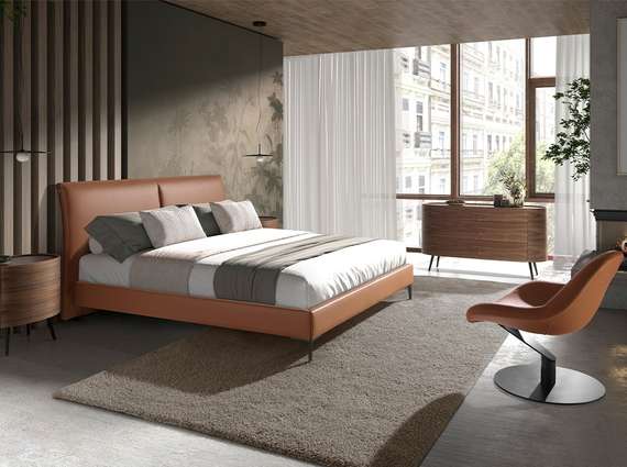 Крутящееся кресло Angel Cerda 5116, коричневая экокожа