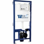 Унитаз подвесной WeltWasser BAMBERG 525+MERZBACH 041 XL MT-BL+BAMBERG BL черный матовый, безободковый, с крышкой микролифт, слив-торнадо, с инсталляцией и черной кнопкой