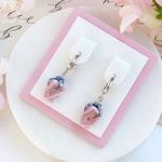 LEFIREL' Серьги серебряные женские "Ленси" с цветами из муранского стекла / ювелирные украшения из родированного серебра 925