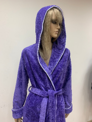 Халат женский длинный c капюшоном HELEN Темная сирень