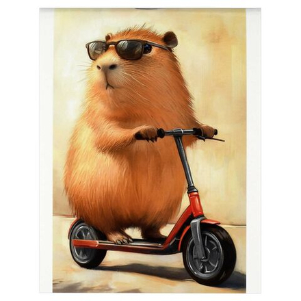 Блокнот А6 40л скоба "Капибара на самокате" кл., глянц.лам.